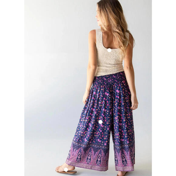 Natural Life Make A Move Wide-Leg Palazzo Pants Xl Floral Oversized Boho hippie - Picture 2 of 12